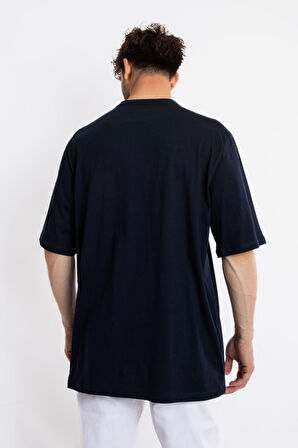 Adam Boxes Oversize O-Yaka T-shirt Fmsuelto - Lacivert