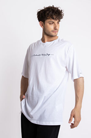 Adam Boxes Oversize O-Yaka T-shirt Fmsuelto - Beyaz
