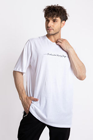 Adam Boxes Oversize O-Yaka T-shirt Fmsuelto - Beyaz