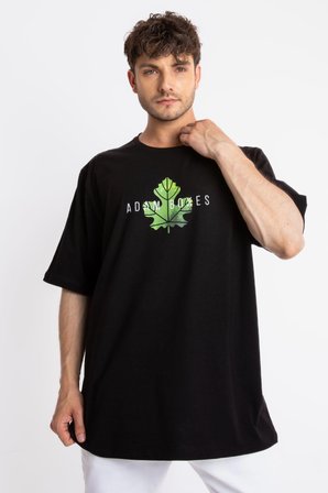 Adam Boxes Baskılı Oversize O-Yaka T-shirt Suelto - Siyah