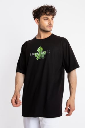 Adam Boxes Baskılı Oversize O-Yaka T-shirt Suelto - Siyah