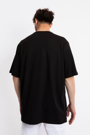 Adam Boxes Baskılı Oversize O-Yaka T-shirt Suelto - Siyah