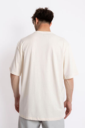 Adam Boxes Baskılı Oversize O-Yaka T-shirt Suelto - Ham Pamuk