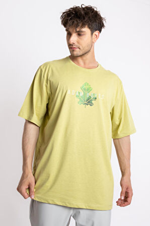 Adam Boxes Baskılı Oversize O-Yaka T-shirt Suelto - Açık Haki