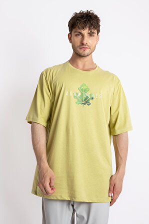 Adam Boxes Baskılı Oversize O-Yaka T-shirt Suelto - Açık Haki