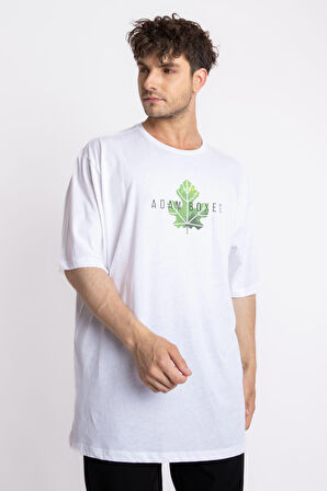 Adam Boxes Baskılı Oversize O-Yaka T-shirt Suelto - Beyaz