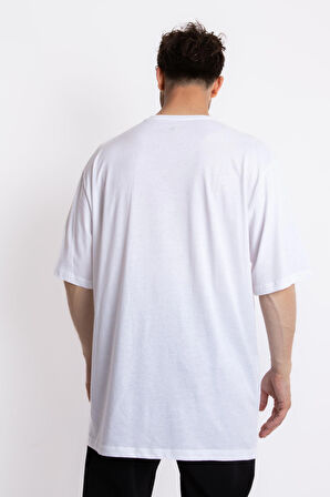 Adam Boxes Baskılı Oversize O-Yaka T-shirt Suelto - Beyaz