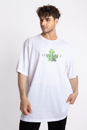 Adam Boxes Baskılı Oversize O-Yaka T-shirt Suelto - Beyaz