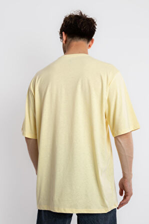 Adam Boxes Baskılı Oversize O-Yaka T-shirt Suelto - Açık Sarı