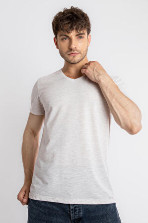 Adam Boxes V-Yaka T-shirt Disimplo - Kahve Melanj