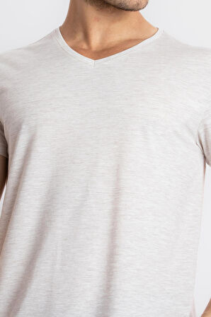 Adam Boxes V-Yaka T-shirt Disimplo - Kahve Melanj