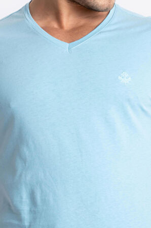 Adam Boxes V-Yaka T-shirt Veralpes - Açık Mavi
