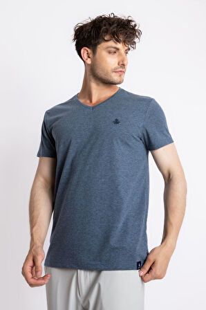 Adam Boxes V-Yaka T-shirt Veralpes - Lacivert Melanj