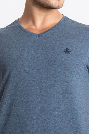 Adam Boxes V-Yaka T-shirt Veralpes - Lacivert Melanj