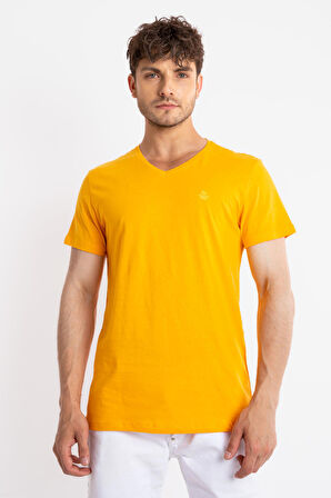Adam Boxes V-Yaka T-shirt Veralpes - Koyu Sarı