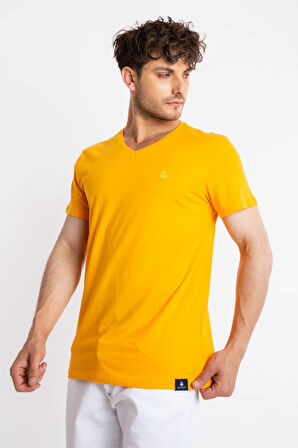 Adam Boxes V-Yaka T-shirt Veralpes - Koyu Sarı