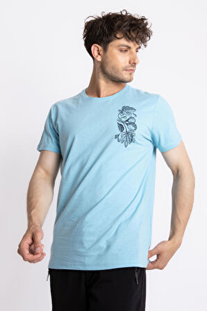 Adam Boxes O-Yaka Baskılı T-shirt Bandos - Açık Mavi