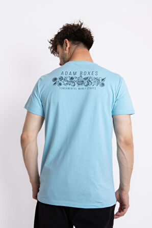 Adam Boxes O-Yaka Baskılı T-shirt Bandos - Açık Mavi