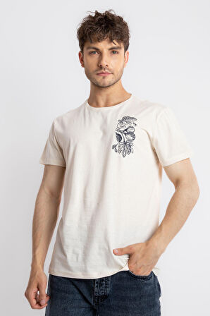 Adam Boxes O-Yaka Baskılı T-shirt Bandos - Ham Pamuk