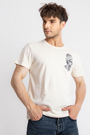 Adam Boxes O-Yaka Baskılı T-shirt Bandos - Ham Pamuk