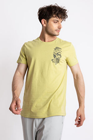 Adam Boxes O-Yaka Baskılı T-shirt Bandos - Açık Haki