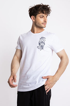 Adam Boxes O-Yaka Baskılı T-shirt Bandos - Beyaz