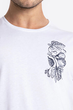 Adam Boxes O-Yaka Baskılı T-shirt Bandos - Beyaz