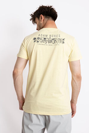 Adam Boxes O-Yaka Baskılı T-shirt Bandos - Açık Sarı