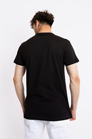 Adam Boxes O-Yaka Baskılı T-shirt Budestatuas - Siyah