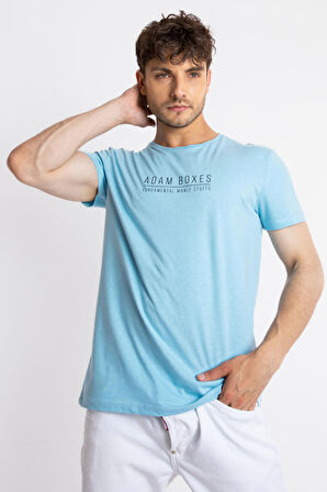 Adam Boxes O-Yaka Baskılı T-shirt Girasol - Açık Mavi
