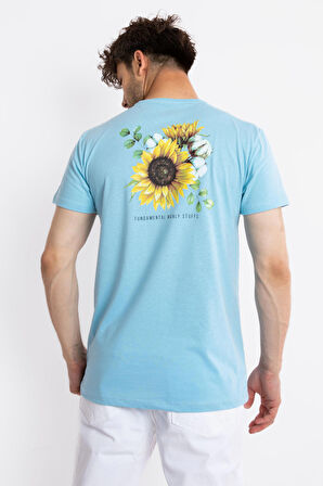 Adam Boxes O-Yaka Baskılı T-shirt Girasol - Açık Mavi