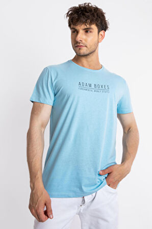 Adam Boxes O-Yaka Baskılı T-shirt Girasol - Açık Mavi