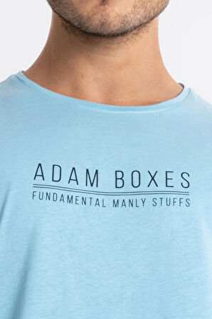 Adam Boxes O-Yaka Baskılı T-shirt Girasol - Açık Mavi