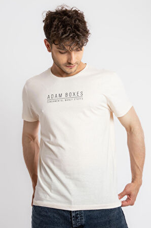 Adam Boxes O-Yaka Baskılı T-shirt Girasol - Ham Pamuk