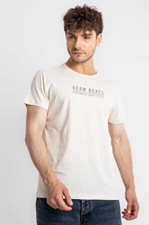 Adam Boxes O-Yaka Baskılı T-shirt Girasol - Ham Pamuk