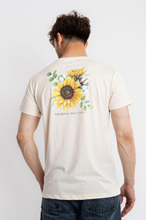 Adam Boxes O-Yaka Baskılı T-shirt Girasol - Ham Pamuk