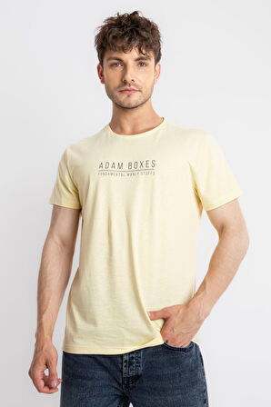 Adam Boxes O-Yaka Baskılı T-shirt Girasol - Açık Sarı