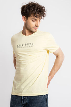 Adam Boxes O-Yaka Baskılı T-shirt Girasol - Açık Sarı