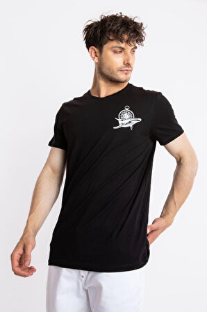 Adam Boxes O-Yaka Baskılı T-shirt Marino - Siyah