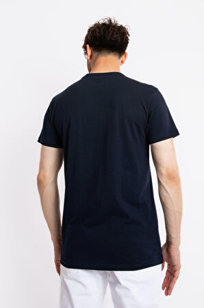 Adam Boxes O-Yaka Baskılı T-shirt Apiso - Lacivert