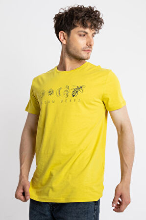 Adam Boxes O-Yaka Baskılı T-shirt Apiso - Zeytin Yeşili