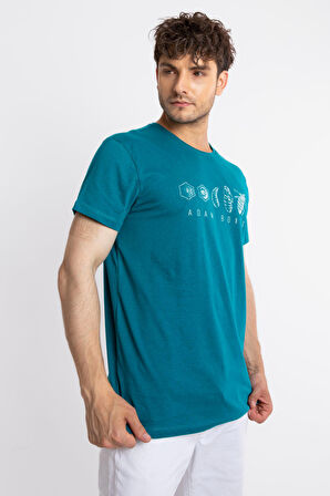 Adam Boxes O-Yaka Baskılı T-shirt Apiso - Göl Yeşili