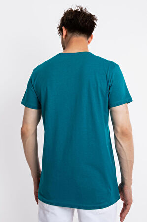 Adam Boxes O-Yaka Baskılı T-shirt Apiso - Göl Yeşili