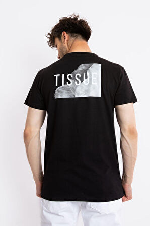 Adam Boxes O-Yaka Baskılı T-shirt Tissue - Siyah