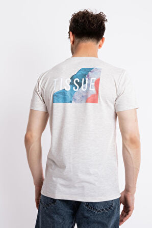 Adam Boxes O-Yaka Baskılı T-shirt Tissue - Kahve Melanj