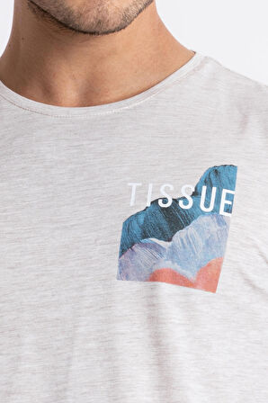 Adam Boxes O-Yaka Baskılı T-shirt Tissue - Kahve Melanj