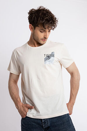 Adam Boxes O-Yaka Baskılı T-shirt Tissue - Ham Pamuk(Renkli Baskılı)