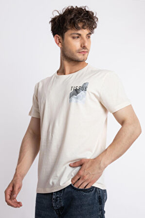 Adam Boxes O-Yaka Baskılı T-shirt Tissue - Ham Pamuk(Renkli Baskılı)