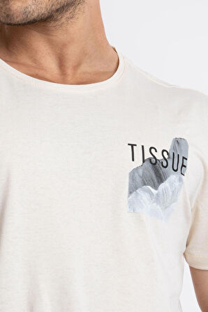 Adam Boxes O-Yaka Baskılı T-shirt Tissue - Ham Pamuk(Renkli Baskılı)