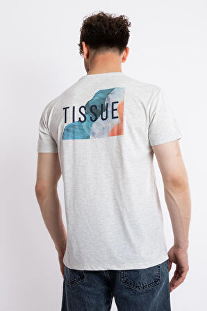 Adam Boxes O-Yaka Baskılı T-shirt Tissue - Gri Melanj